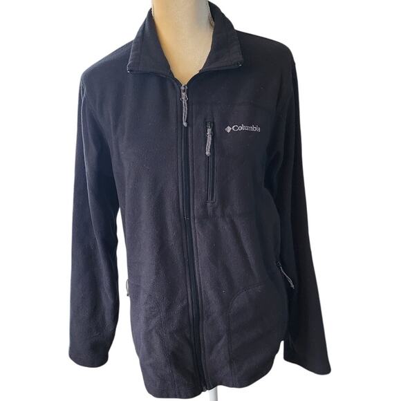 Columbia Black Fleece Zip Up Jacket Size Small - Picture 1 of 4